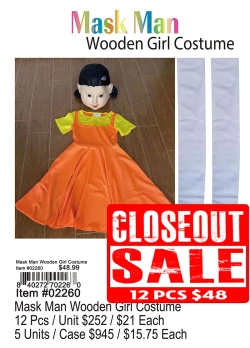 Mask Man Wooden Girl Costume (CL)